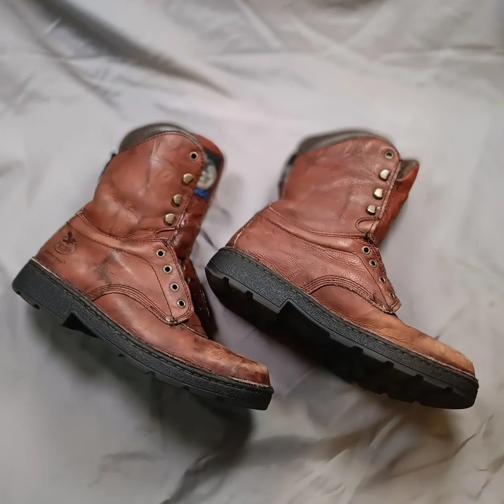 Georgia Boot Eagle Light G8083 Mens 8 Inch Russet Wildwood Leather Work Boots 9M